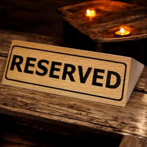 Houten reserveringsbord, 5-delig, lasergegraveerd bord, gepersonaliseerd, restaurantbord gereserveerd, cafébord, hotelbord gereserveerd, tafelnummer