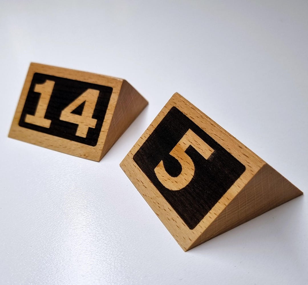 Laser Engraved Wooden Table Numbers: Beech Wood, Custom Design. - Etsy