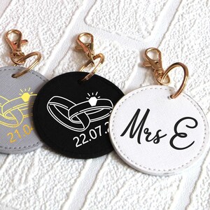 Personalised wedding ring circle keyring, Personalised keying, Personalised keychain, Personalised bride gift, Bride gift
