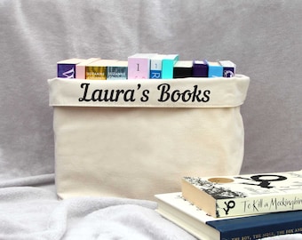 Personalised book organiser (bold), personalised book gift, reading gift, personalised book storage, book holder