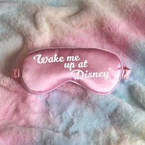 Wake me up at Disney eye mask pastel, Travel eye mask