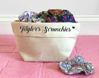 Personalised scrunchie organiser, Scrunchie storage, Scrunchie holder