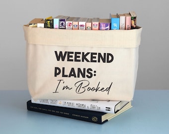 Weekend plans: I'm booked book organiser, reading gift, book storage, book holder, book gift