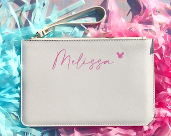 Personalised name mouse head clutch bag, Personalised clutch bag, Personalised bag