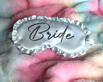 Personalised frill eye mask, Custom sleep mask, Wedding eye mask, Bridesmaid proposal, Bridmesmaid gift, Bride gift, Hen do gift