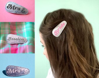 Personalised wedding hair clip, Bride hair clip, Hen do gift, Bride gift, Bride accessory, Hen do outfit, Hen do accessories, Bride hair
