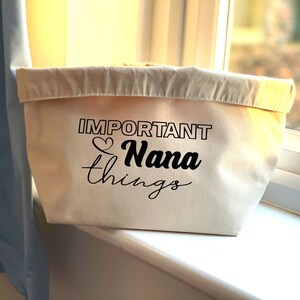 Important things storage organiser, Personalised mum gift, personalised Nana gift, Mother's day gift
