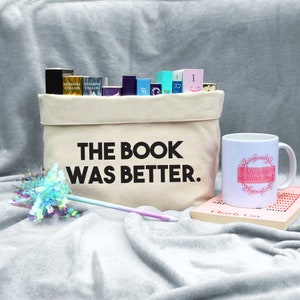 The book was better book organiser, reading gift, book storage, book holder, book gift image 2