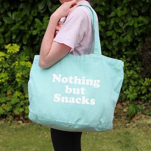 Nothing but snacks shopper bag, Mum tote bag, Mother&#39;s Day Bag, Mum Shopping Bag, Mother&#39;s Day Gift, New Mum gift, Funny mum gift