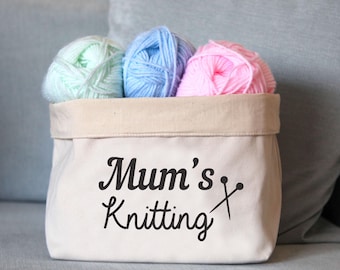 Personalised knitting organiser, personalised knitting gift, knitting bag, personalised knitting storage, wool storage, Mother's day gift