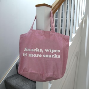 Snacks, wipes, more snacks shopper bag, Mum tote bag, Mother&#39;s Day Bag, Mum Shopping Bag, Mother&#39;s Day Gift, New Mum gift, Funny mum gift