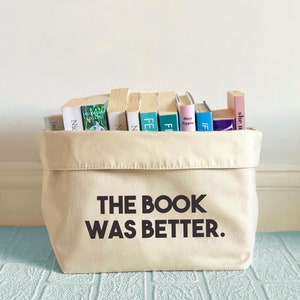 The book was better book organiser, reading gift, book storage, book holder, book gift Cream