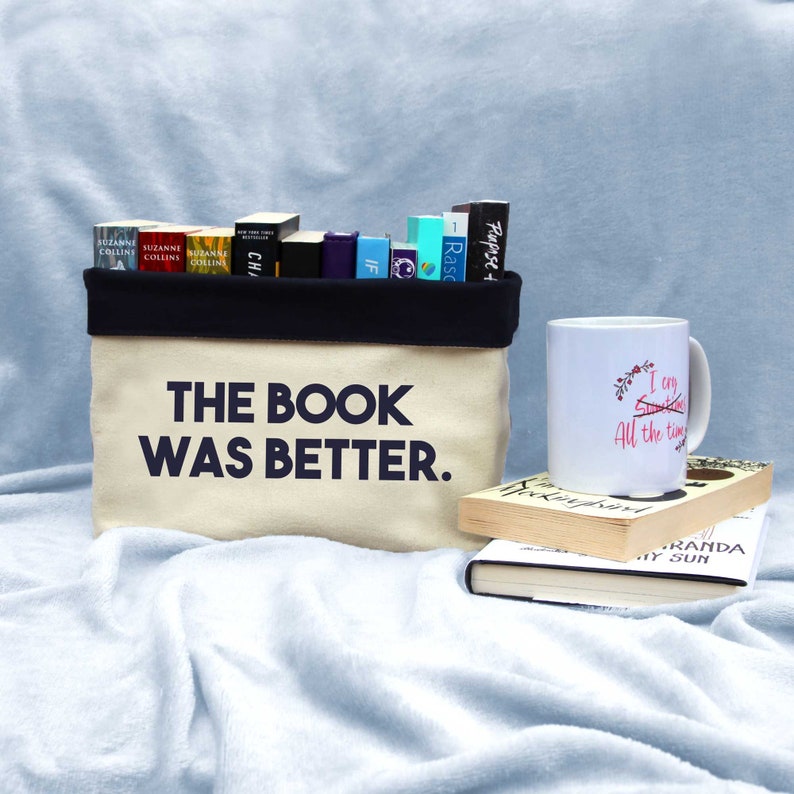 The book was better book organiser, reading gift, book storage, book holder, book gift image 1
