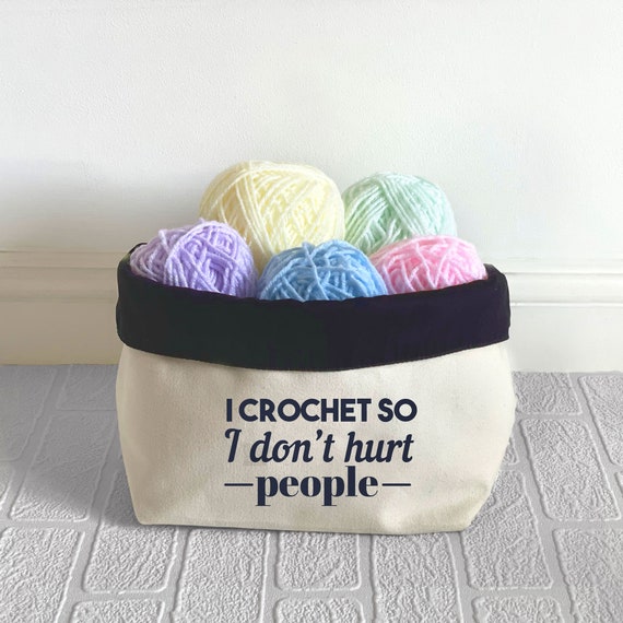 I Knit so I Don't Hurt People Knitting Organiser, Funny Knitting Gift,  Knitting Bag, Knitting Storage, Wool Storage, Yarn Storage 