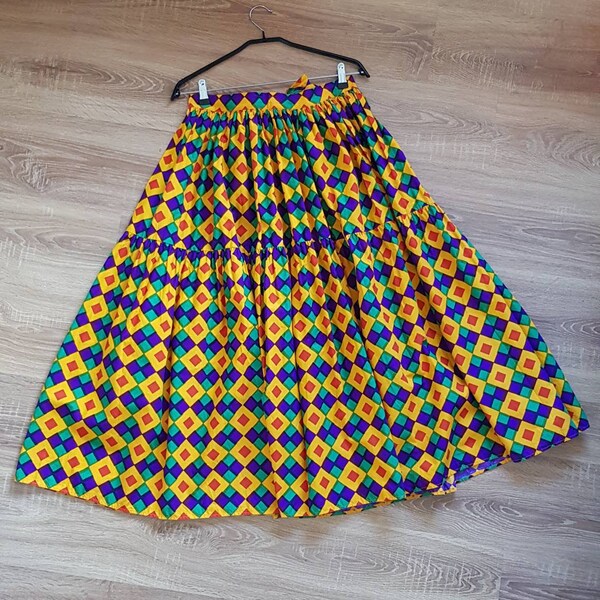 Authentic 1971 MARIMEKKO Full Volan MAXI Skirt/ Rare and Vintage/ Hippie style/ Made in Finland/ Size S/M