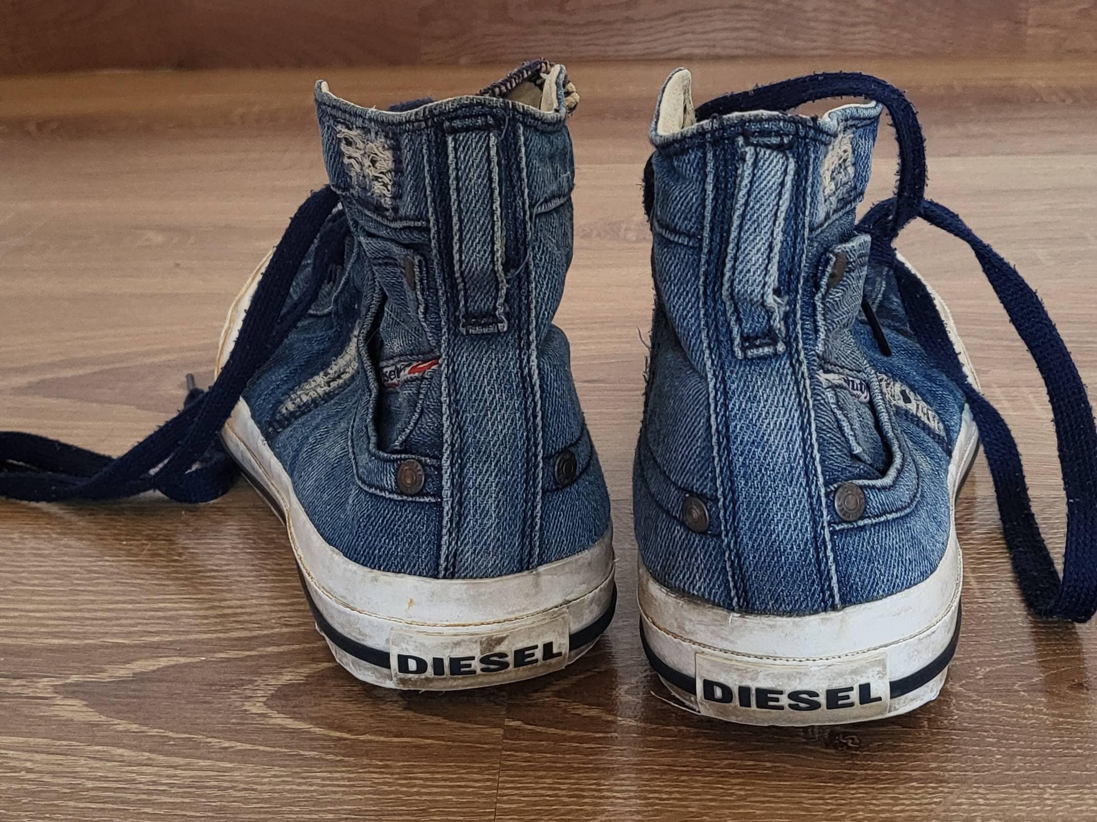 lække Lover Presenter Vintage Diesel High Top Denim Sneakers - Etsy