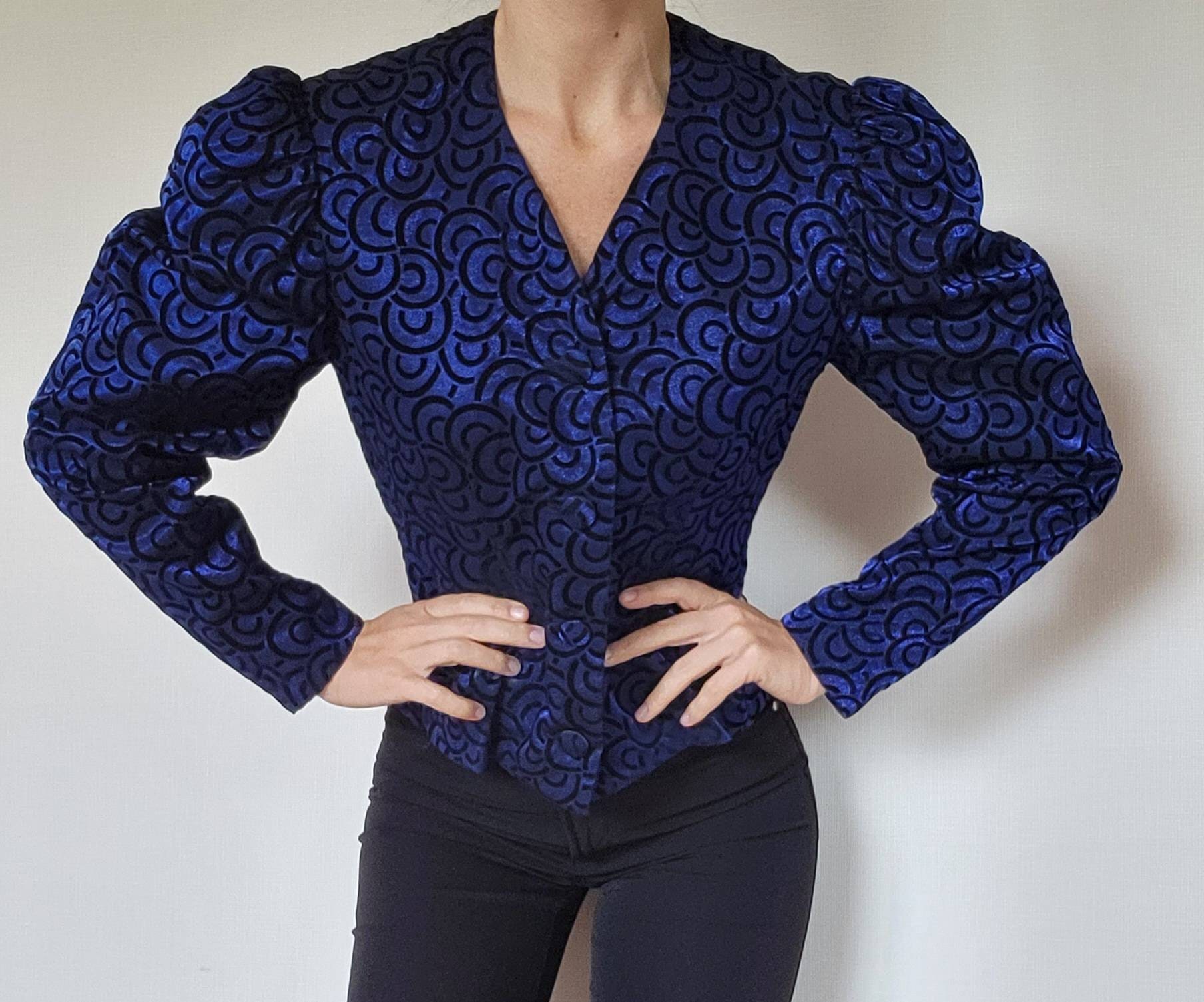 amerivintage　PUFF SLEEVE JACKET JPGBlackPuffedBishopSleeveJack