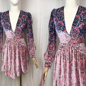 Designer Velvet Dress Brand Floral Dress PHILOSOPHY di Lorenzo Serafini