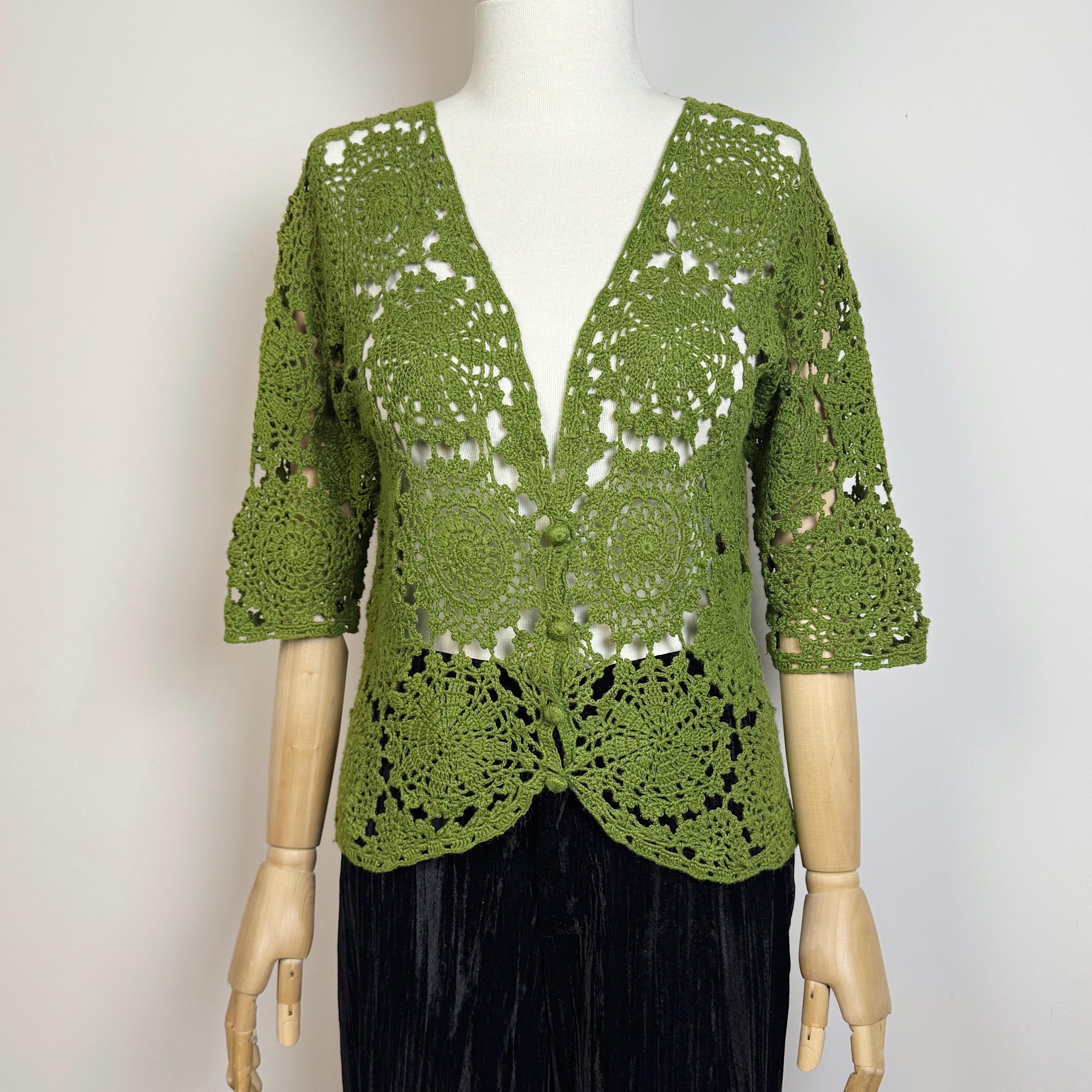 Vintage Crochet Ramie Cotton Cardigan - Etsy