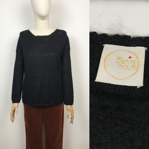 Black Kid Mohair Sweater Knitted Jumper Des Petits Hauts