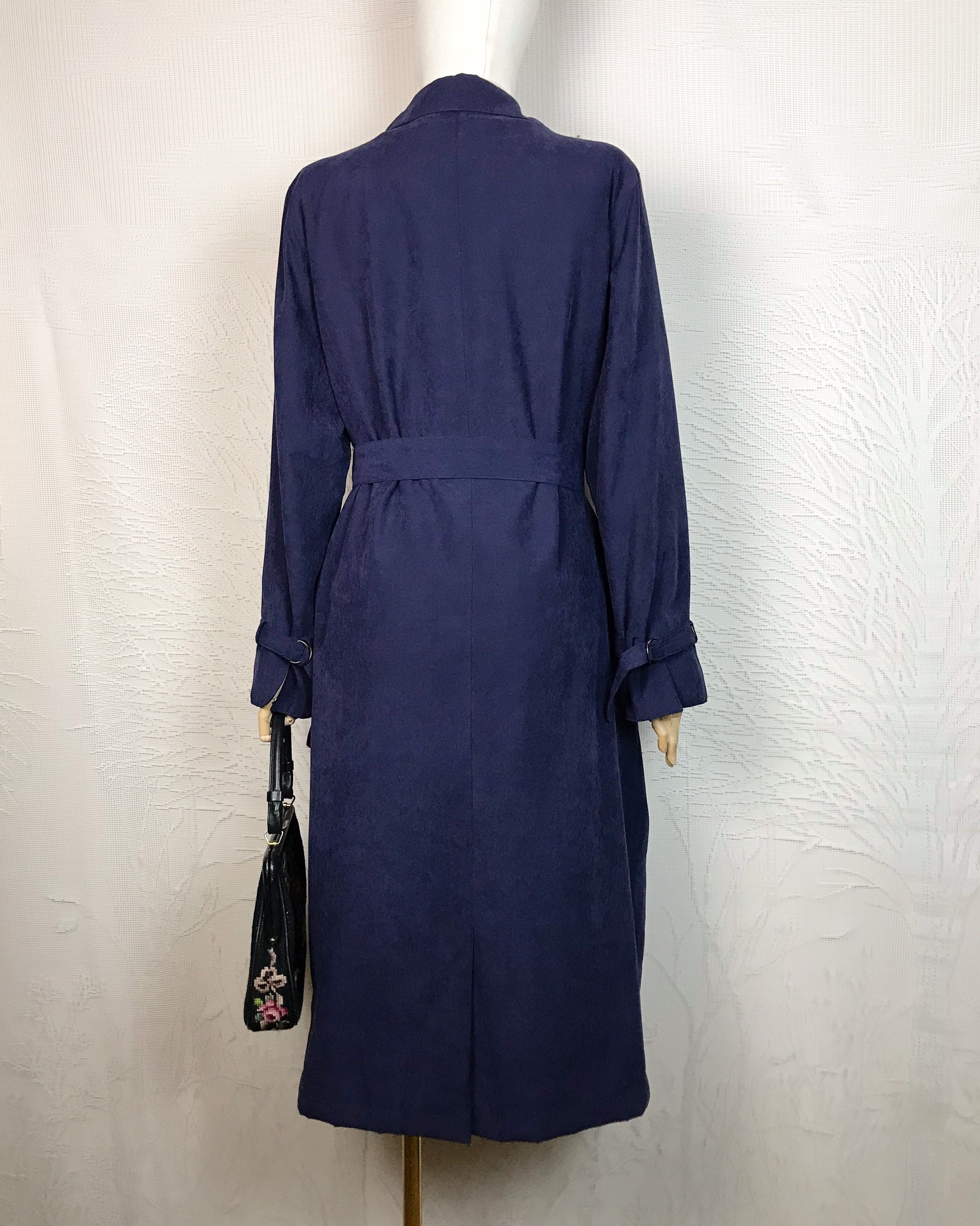 Vintage Purple Long Trench Coat Long Belted Classic Trench - Etsy