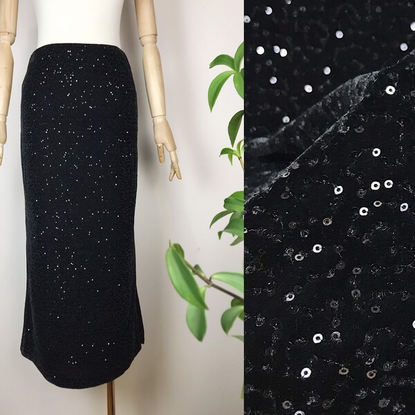 Sequin Long Skirt with Dramatic Tail