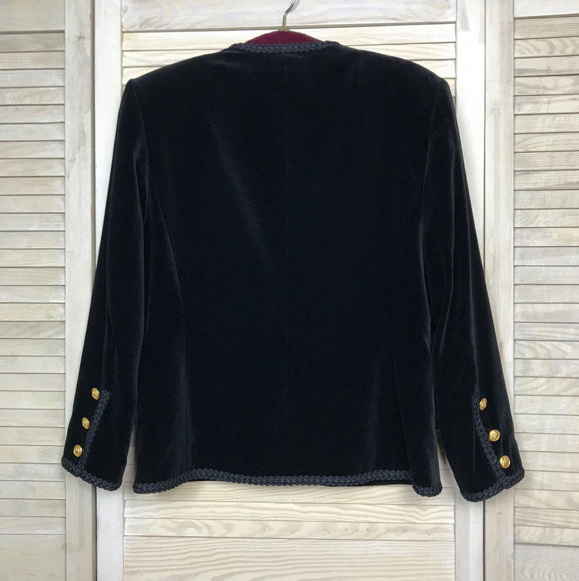 Vintage 90s Windsmoor Black Velvet Jacket 1990s Blazer Golden | Etsy