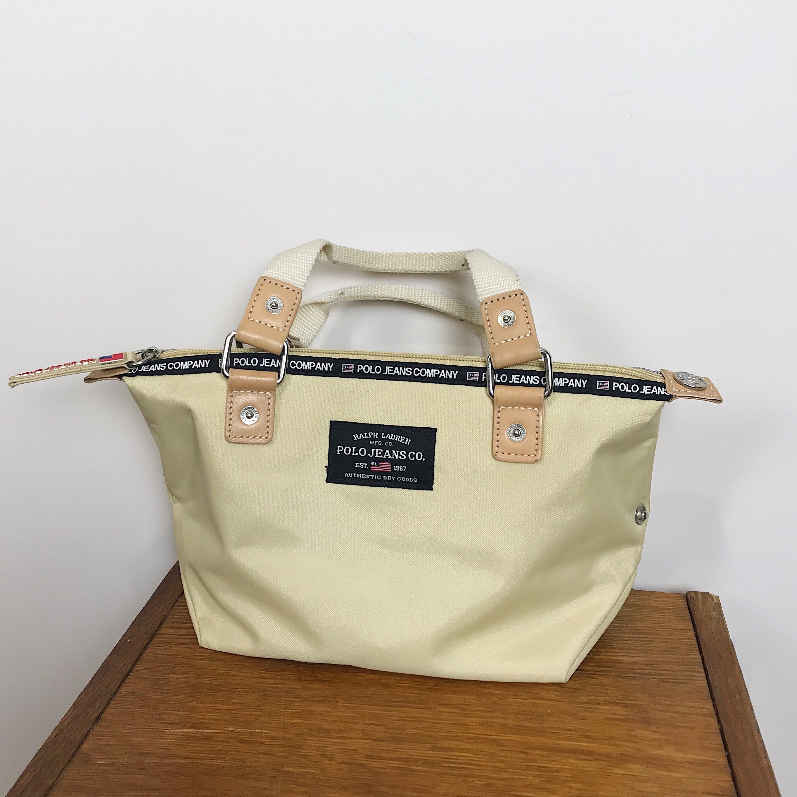 Vintage Ralph Lauren Polo Jeans Company Small Bag Beige Mini Bag