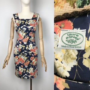 LAURA ASHLEY Vintage Floral Mini Dress Sheath Summer Dress