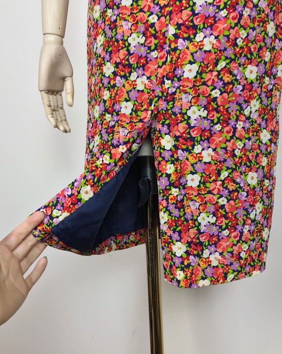 LAURA ASHLEY 80s Vintage Silk Dress 80s Floral Dr… - image 8