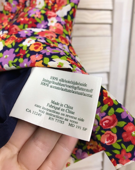 LAURA ASHLEY 80s Vintage Silk Dress 80s Floral Dr… - image 7