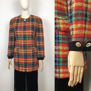Vintage Checked Wool Tweed Jacket Blazer ANTONETTE FRANZ HAUSHOFER