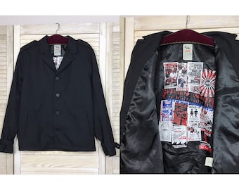 Vintage TRIPLE FIVE SOUL Men’s Street Jacket Funky Punk Rocker Jacket Black Classic Blazer Jacket Outwear