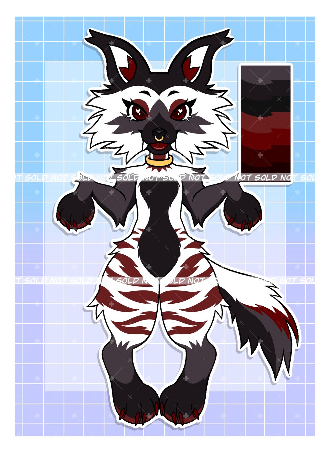 Feline Fursona Adoptable: Anthro OC Reference Sheet (digital Download ...