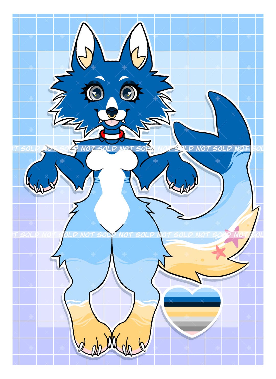 Canine Fursona Adoptable: Anthro OC Reference Sheet (digital Download ...