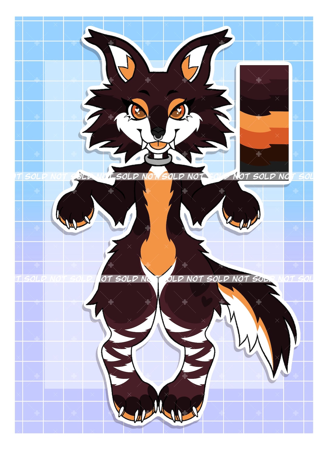 Canine Fursona Adoptable: Anthro OC Reference Sheet (digital Download ...