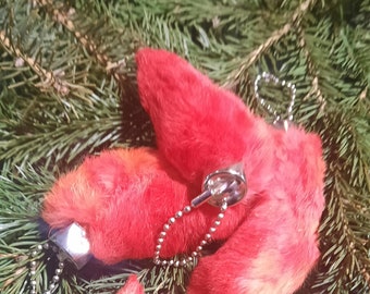 Rabbit Foot Keychain, Red