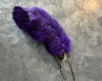 Rabbit Foot Keychain, Purple