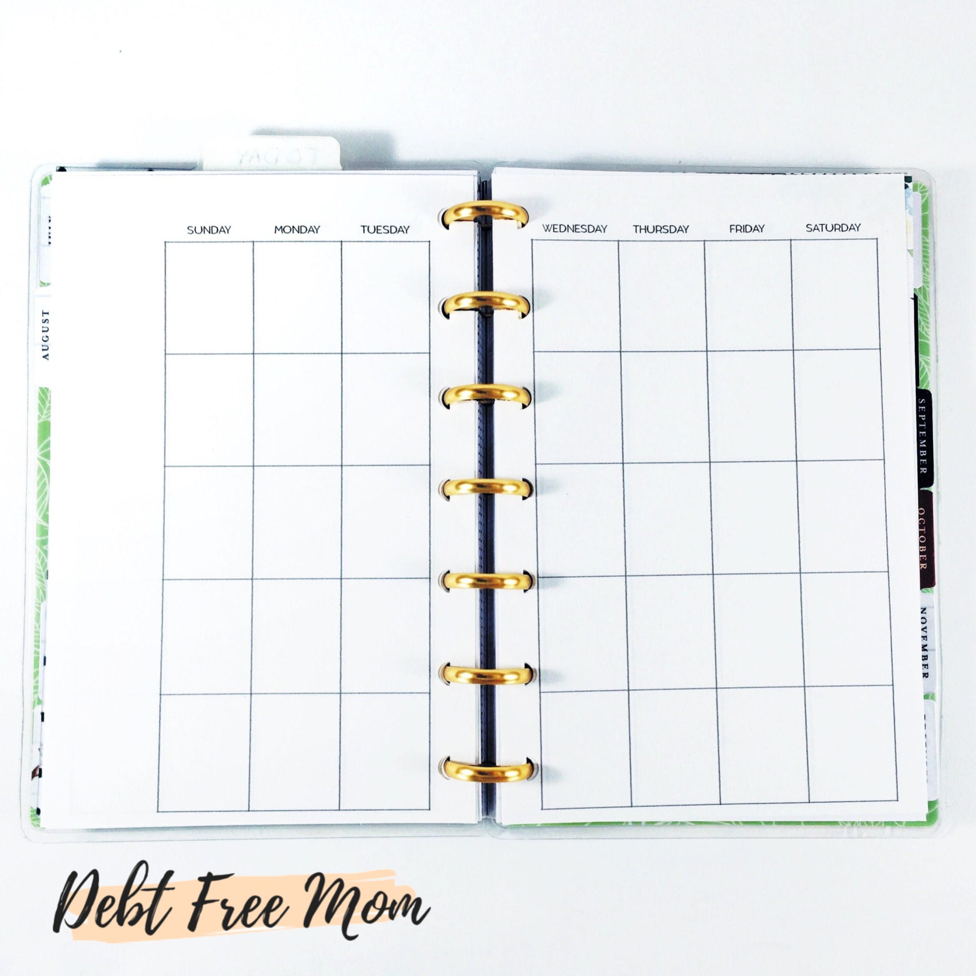 Mini Happy Planner Monthly View Undated Printable Inserts Etsy UK