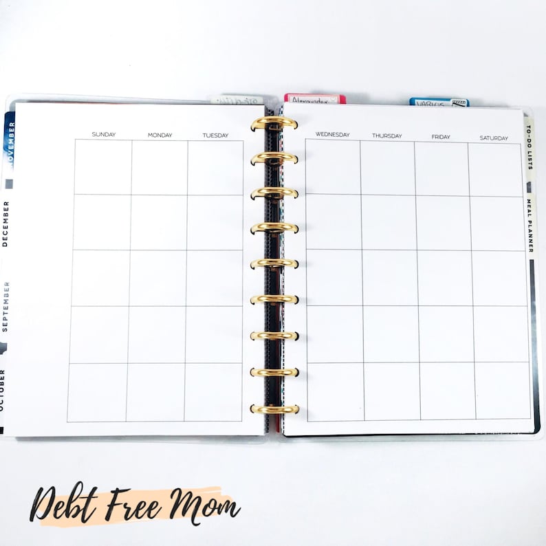 Classic Happy Planner Monthly View Undated Printable Inserts Etsy