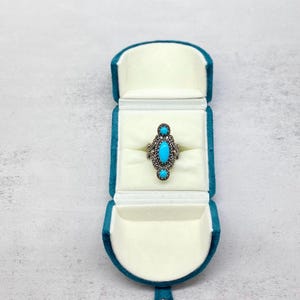 Southwestern Designer Carolyn Pollack Sterling Silver Turquoise Ring | Size 8 | Signed S. B