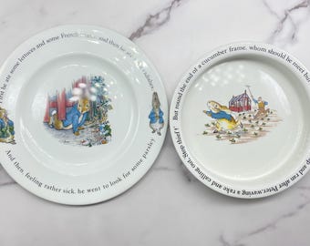 Vintage kom en bord wedgwood Peter Rabbit | Beatrix Potter, Engeland