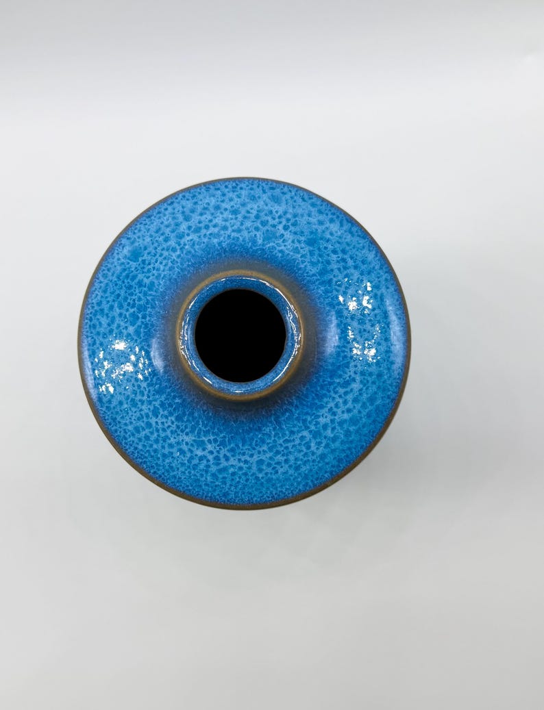 Vintage Blue Drip Glaze Vase | Mid-century Modern Japanese Pottery - Etsy