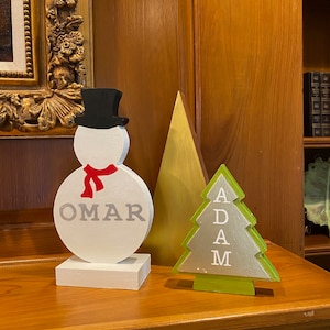 Personalized Wooden Christmas Tree Decor
