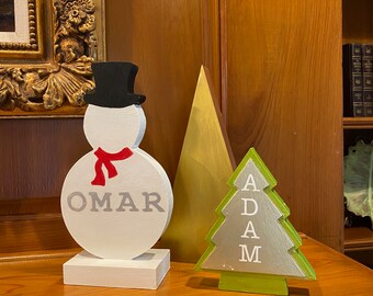 Personalized Wooden Christmas Tree Decor