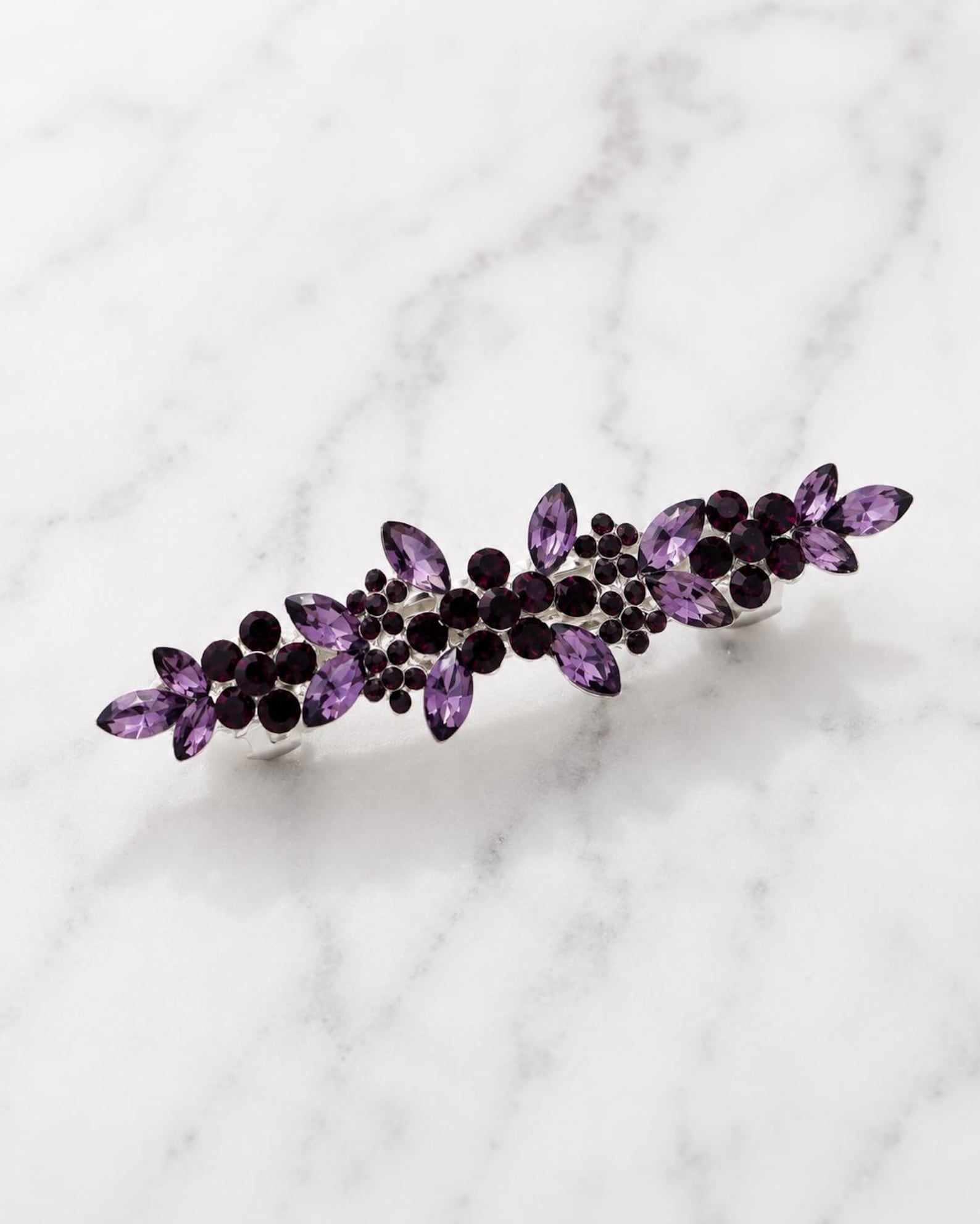 Purple special occasion hair accessories - purple crystal barrette