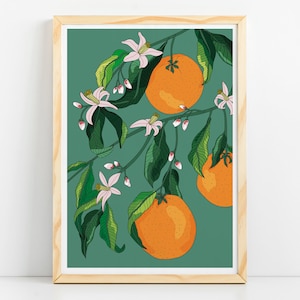 DIGITAL DOWNLOAD - Orange Fruit Blossom Flower Art Print / Wall Art / Decor / Printable