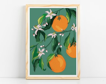 Juicy Orange Blossom Flower - Art Print / Wall Art / Poster /A5/A4/A3/A2/A1