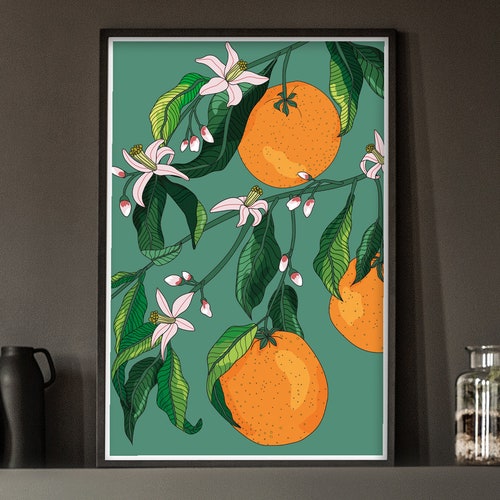Juicy Orange Blossom Flower - Art Print