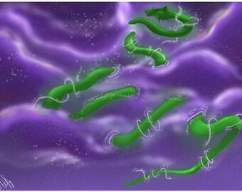 Fantasy Dragon Digital Art Instant Download Purple Sky